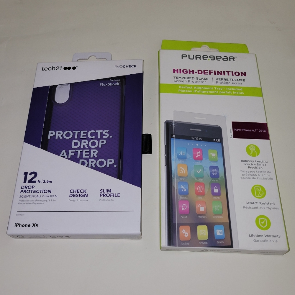 iPhoneTech21 EVOCheck Case & PureGear HD Screen Protector for iPhone XR 6.1"